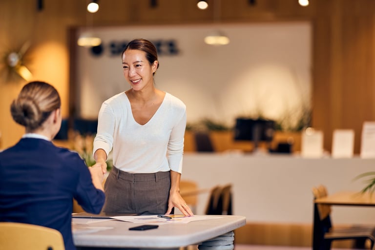 Business handshake representing partnership and trust